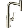 Купить купить смеситель для кухни, с вытяжным изливом, metris select m71 hansgrohe, 73802800 цвет: нержавеющая сталь