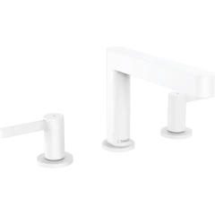 Смеситель для раковины на 3 отверстиясо сливным клапаном Push-Open, Finoris Hansgrohe, 76033700 цвет: белый