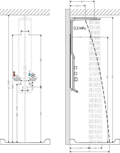 Купить купить душевая панель lift с термостатом, raindance hansgrohe, 27008000 цвет: хром