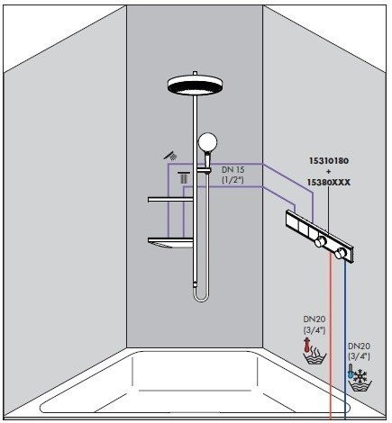 Купить купить душевая система скрытого монтажа без смесителя, rainfinity hansgrohe, 26842700 цвет: белый