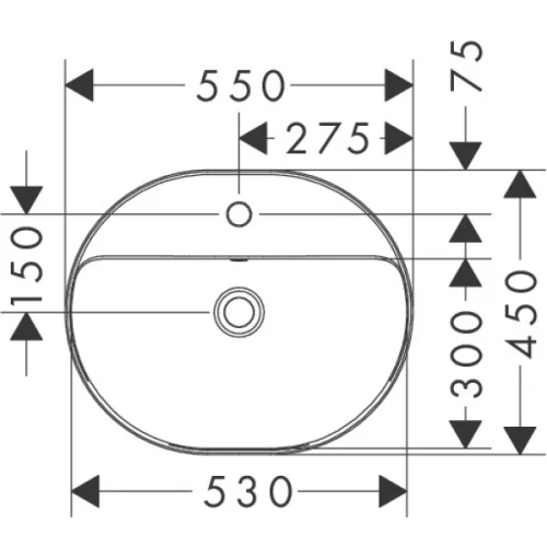 Купить купить раковина встраиваемая 55x45 см, xuniva u hansgrohe, 60161450 цвет: белый