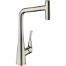 Купить купить смеситель для кухни, с вытяжным изливом, metris select m71 hansgrohe, 73803800 цвет: нержавеющая сталь