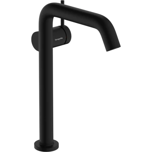 Купить купить смеситель для раковины fine, coolstart, ecosmart+, cо сливным гарнитуром push-open, tecturis s hansgrohe, 73370670 цвет: черный