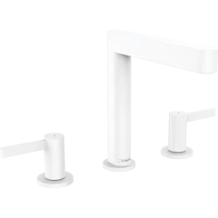 Смеситель для раковины на 3 отверстиясо сливным клапаном Push-Open, Finoris Hansgrohe, 76034700 цвет: белый