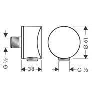 Купить купить шланговое подключение без клапана обратного тока, fixfit hansgrohe, 27453000 цвет: хром